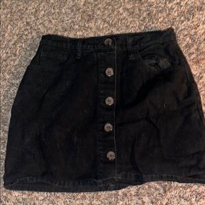 SHEIN Black Mini Skirt Casual Denim